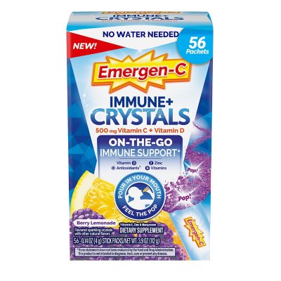 Emergen-C Immune + Crystals, Blackberry Lemonade, 56 ct.