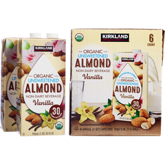 Kirkland Signature Organic Unsweetened Almond Beverage, Vanilla, 32 fl oz, 6 ct