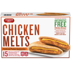 Sandwich Bros Chicken Melt Flatbread Pocket Sandwiches, 2.5 oz, 15 ct