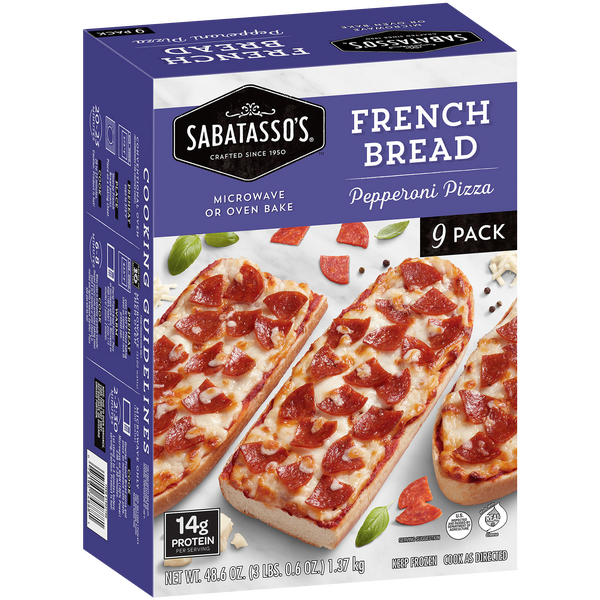 Sabatasso's French Bread Pepperoni Pizza, 9 ct