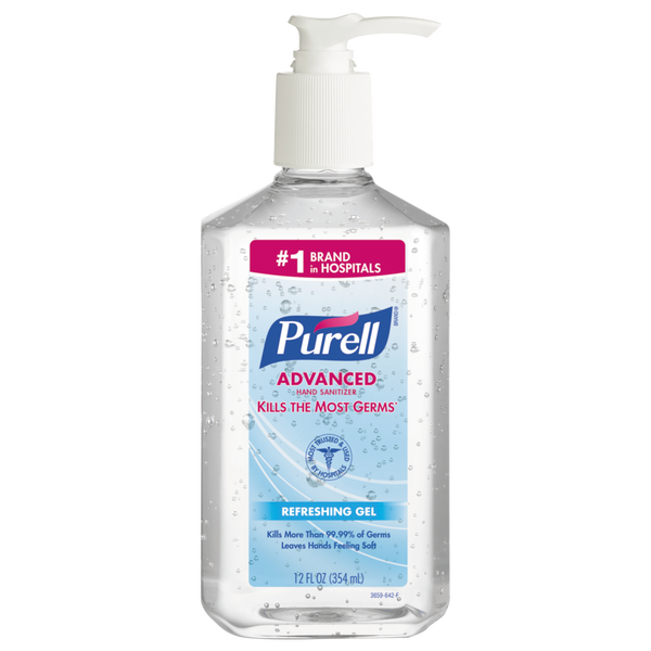 Purell Advanced Hand Sanitizer, Refreshing Gel, 12 fl oz, 12 ct