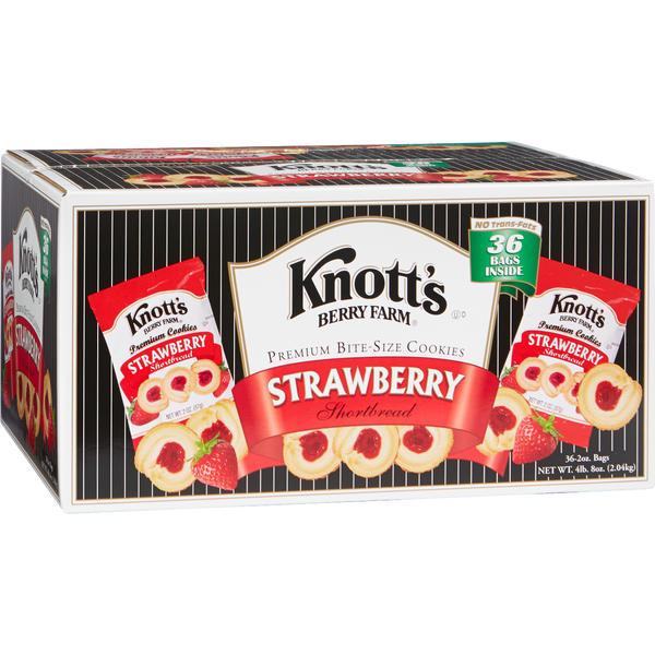 Knott's Berry Farm Premium Shortbread Cookies, Strawberry, 2 oz, 36 ct