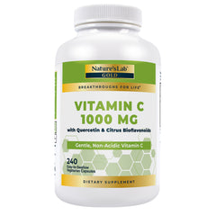 Nature's Lab Vitamin C 1000 mg with Quercetin & Citrus Bioflavonoids, 240 Vegetarian Capsules