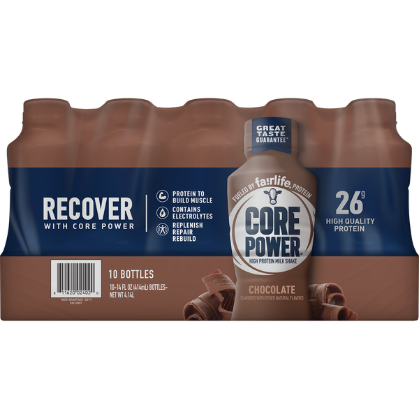 Fairlife Core Power High Protein Shake, 26g Protein, Chocolate, 14 fl oz, 10 ct