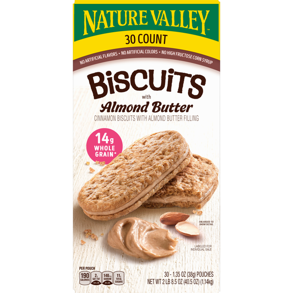 Nature Valley Biscuits with Almond Butter, 1.35 oz, 30 ct