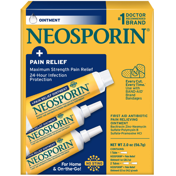 Neosporin + Pain Relief Dual Action Topical Antibiotic Ointment, 3 ct