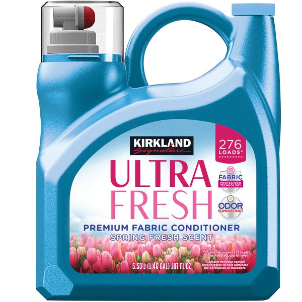 Kirkland Signature Liquid Fabric Conditioner, Premium Ultra Fresh, HE Compatible, Spring Fresh Scent, 187 fl oz