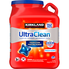 Kirkland Signature Pacs Laundry Detergent, Ultra Clean, HE Compatible, Fresh Scent, 152 ct