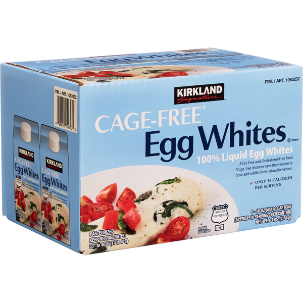 Kirkland Signature Liquid Egg Whites, Cage Free, 16 oz, 6 ct