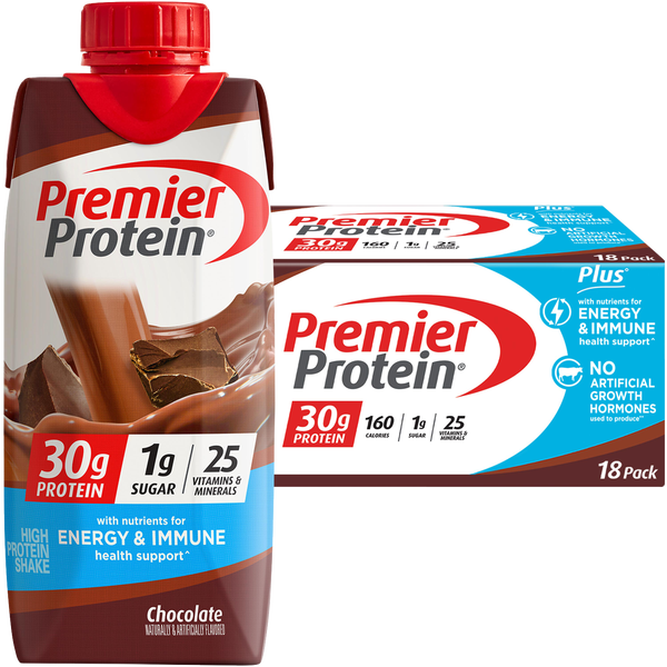 Premier Protein Shake, 30g Protein, Chocolate, 11 fl oz, 18 ct