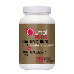 Qunol Plus CoQ10 Ubiquinol 200 mg. with Omega-3, 90 Softgels