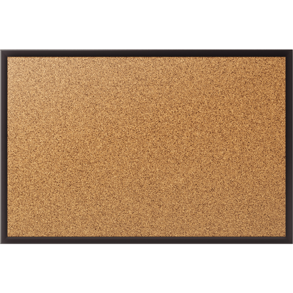 Quartet Classic Cork Bulletin Board, 24"W x 18"L, Black Aluminum Frame