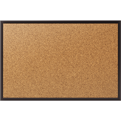 Quartet Classic Cork Bulletin Board, 24"W x 18"L, Black Aluminum Frame