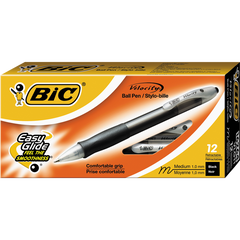 BIC Velocity Retractable Ballpoint Pen, Medium Point 1.0mm, Black Ink, 24 ct