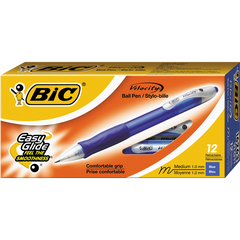 BIC Velocity Retractable Ballpoint Pen, Medium Point 1.0mm, Blue Ink, 24 ct