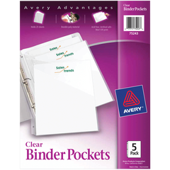 Avery Binder Pocket, 9.25" x 11", Clear, 30 ct