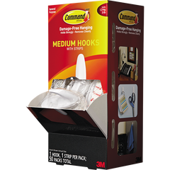 Command Medium Hooks with Strips, White, 50 ct