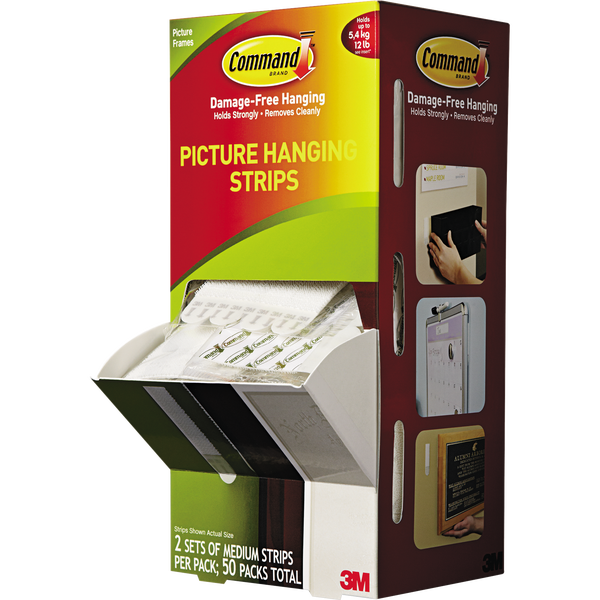 Command Picture Hanging Strips, White, 50 ct