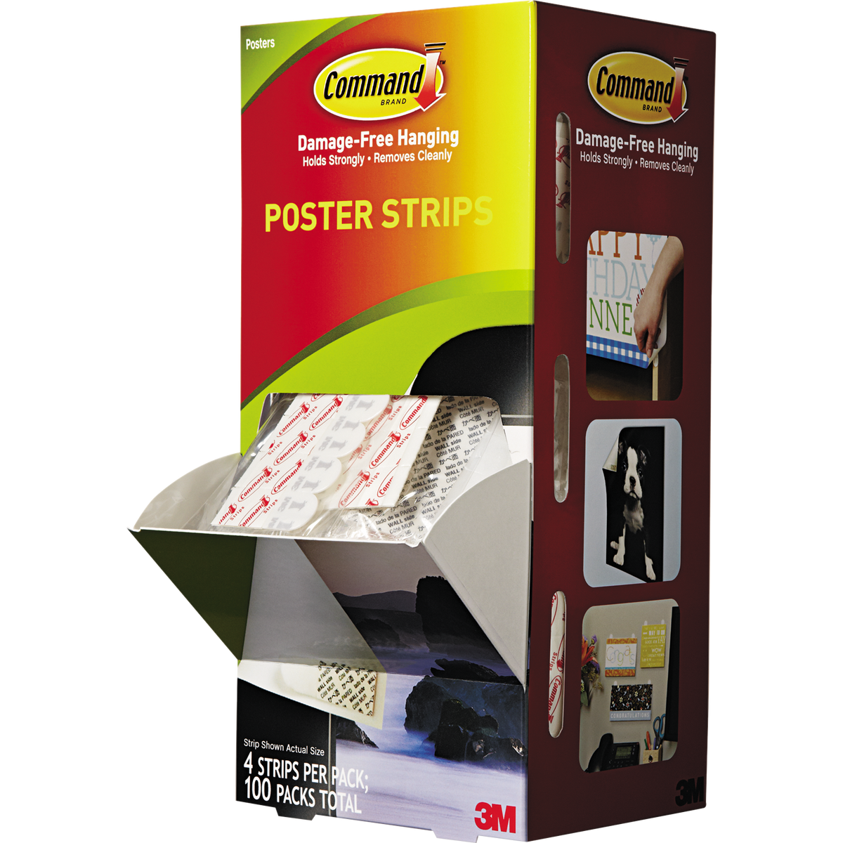 Command Poster Strips, White, 100 ct