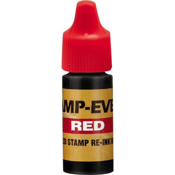 Stamp-Ever Re-Inking Fluid, 7.0 mL, Red, 3 ct