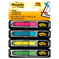 Post-it Flags in Dispenser, Assorted Colors, 1/2" x 1-3/4", 288 Flags