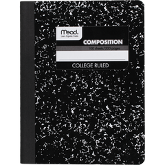 Mead Square Deal Composition Notebook, College Ruled, White Paper, Marble Cover, 9-3/4" x 7-1/2", 100 Sheets, 6 ct