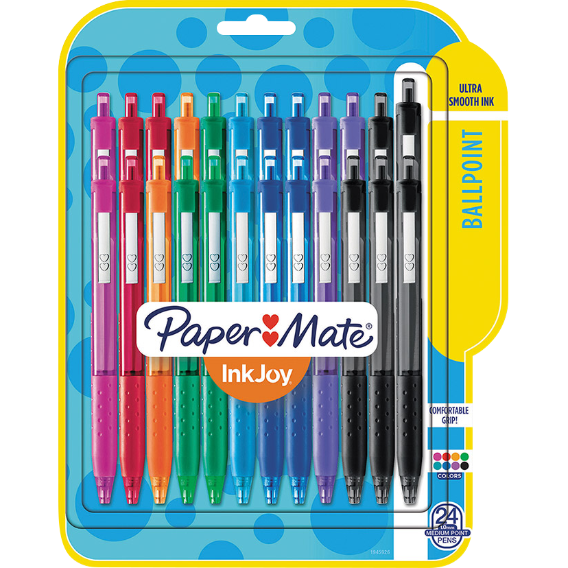 Paper Mate InkJoy 300 RT Retractable Ballpoint Pen, Medium Point 1.0mm, Assorted Ink Colors, 48 ct