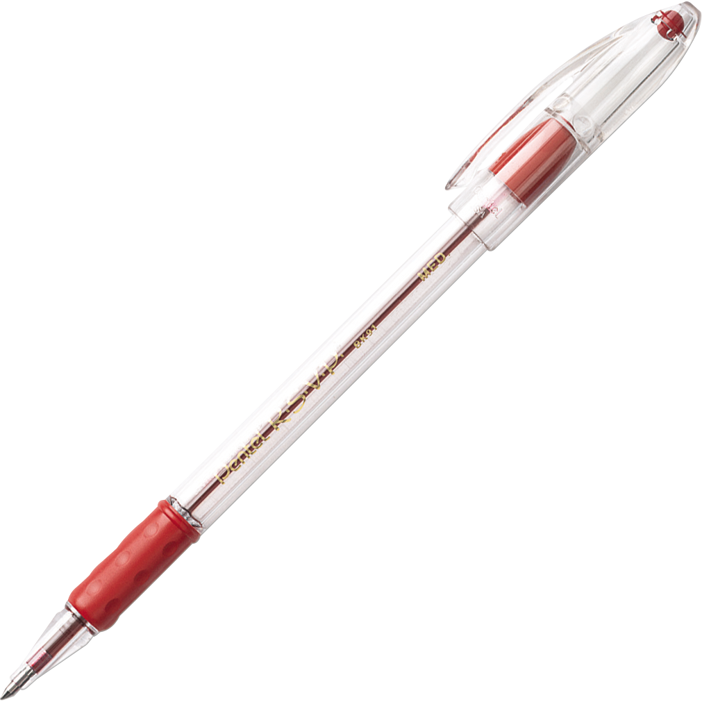 Pentel R.S.V.P. Stic Ballpoint Pen, Medium Point 1.0mm, Red Ink, 24 ct