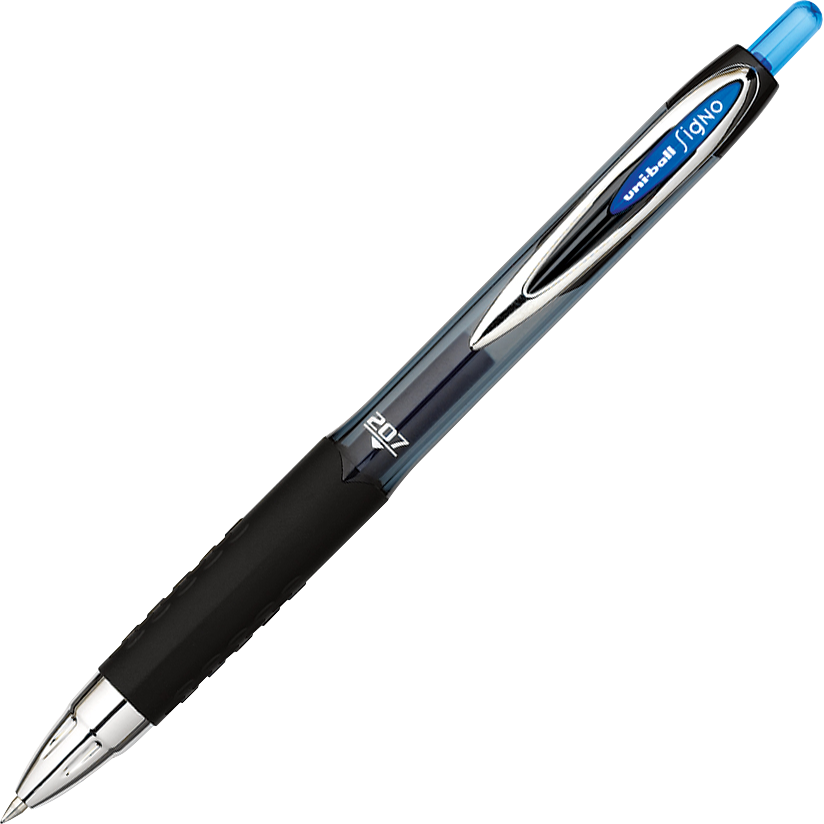 uni-ball Signo Bold 207 Retractable Gel Pen, Bold Point 1.0mm, Blue Ink, 12 ct