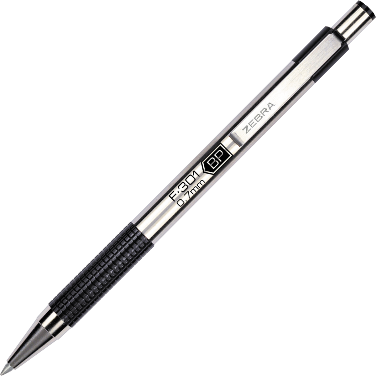 Zebra F-301 Retractable Ballpoint Pen, Fine Point 0.7mm, Black Ink, 12 ct