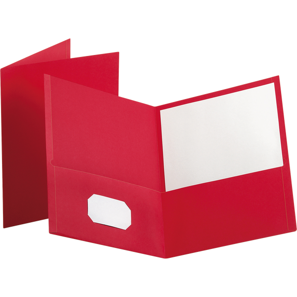 Oxford Twin Pocket Folder, Red, 50 ct