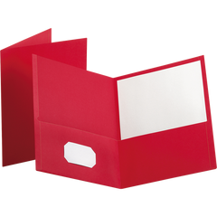 Oxford Twin Pocket Folder, Red, 50 ct