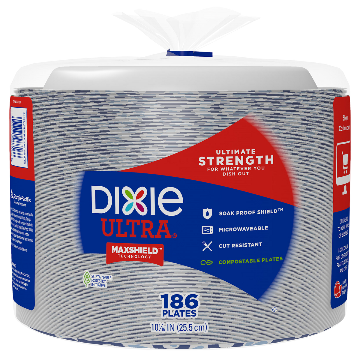 Dixie Ultra Paper Plate, 10-1/16", 186 ct