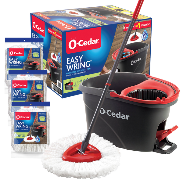 O-Cedar EasyWring Spin Mop & Bucket System with 3 Refills