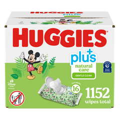 Huggies Plus Natural Care Baby Wipes, Unscented, Disney Baby Designs, 1152 Wipes