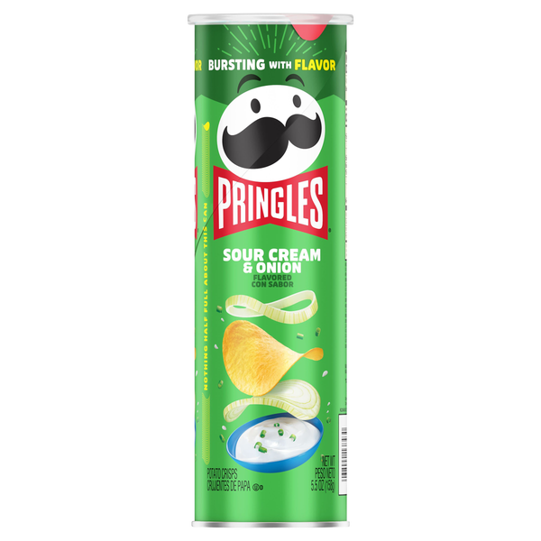 Pringles Potato Crisps, Sour Cream & Onion, 5.5 oz, 14 ct