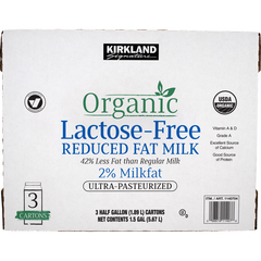 Kirkland Signature Organic Lactose Free 2% Reduced Fat Milk, Half Gallon, 3 ct