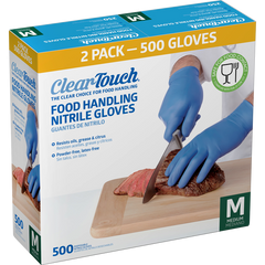 Clear-Touch Food Handling Nitrile Gloves, Medium, 500 ct