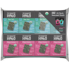 Ocean's Halo Organic Seaweed Snack, Variety Pack, 0.14 oz, 24 ct