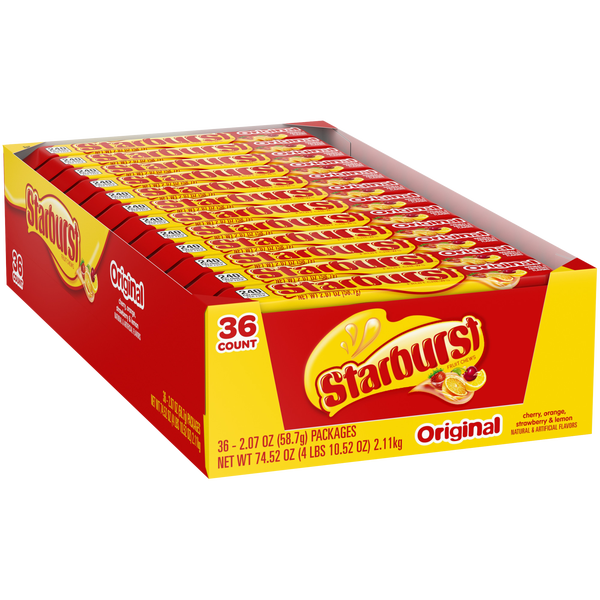 Starburst Chewy Candy, Original, Full Size, 2.07 oz, 36 ct