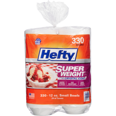 Hefty Super Weight Foam Bowl, 12 oz, White, 330 ct