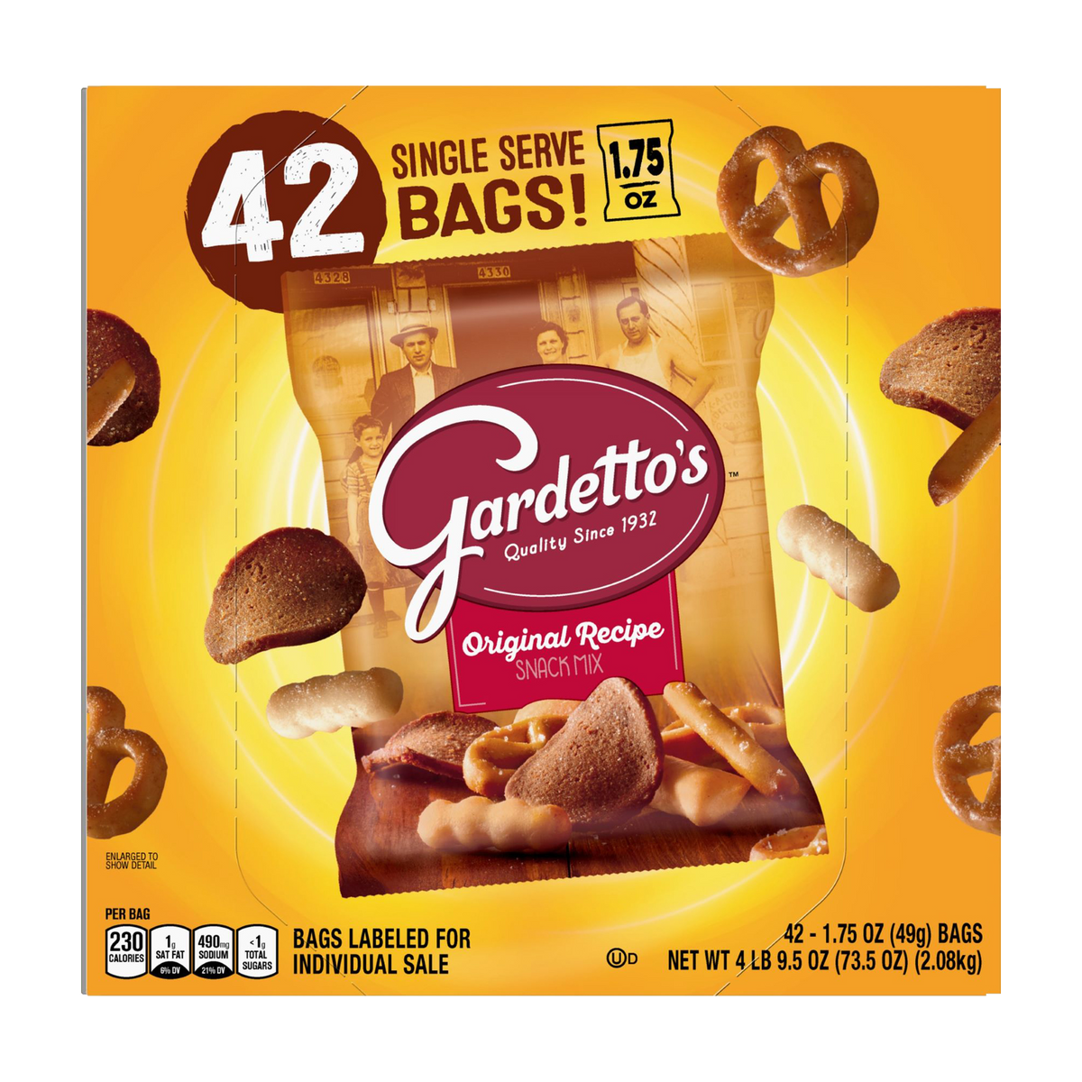 Gardetto's Snack Mix, Original, 1.75 oz, 42 ct