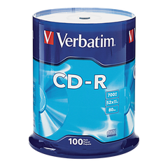 Verbatim 52x CD-R Disc, 700MB / 80 Minute Capacity, 100 ct