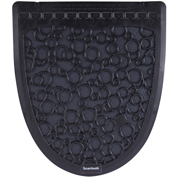 Boardwalk Urinal Mat 2.0, Rubber, Black, 6 ct