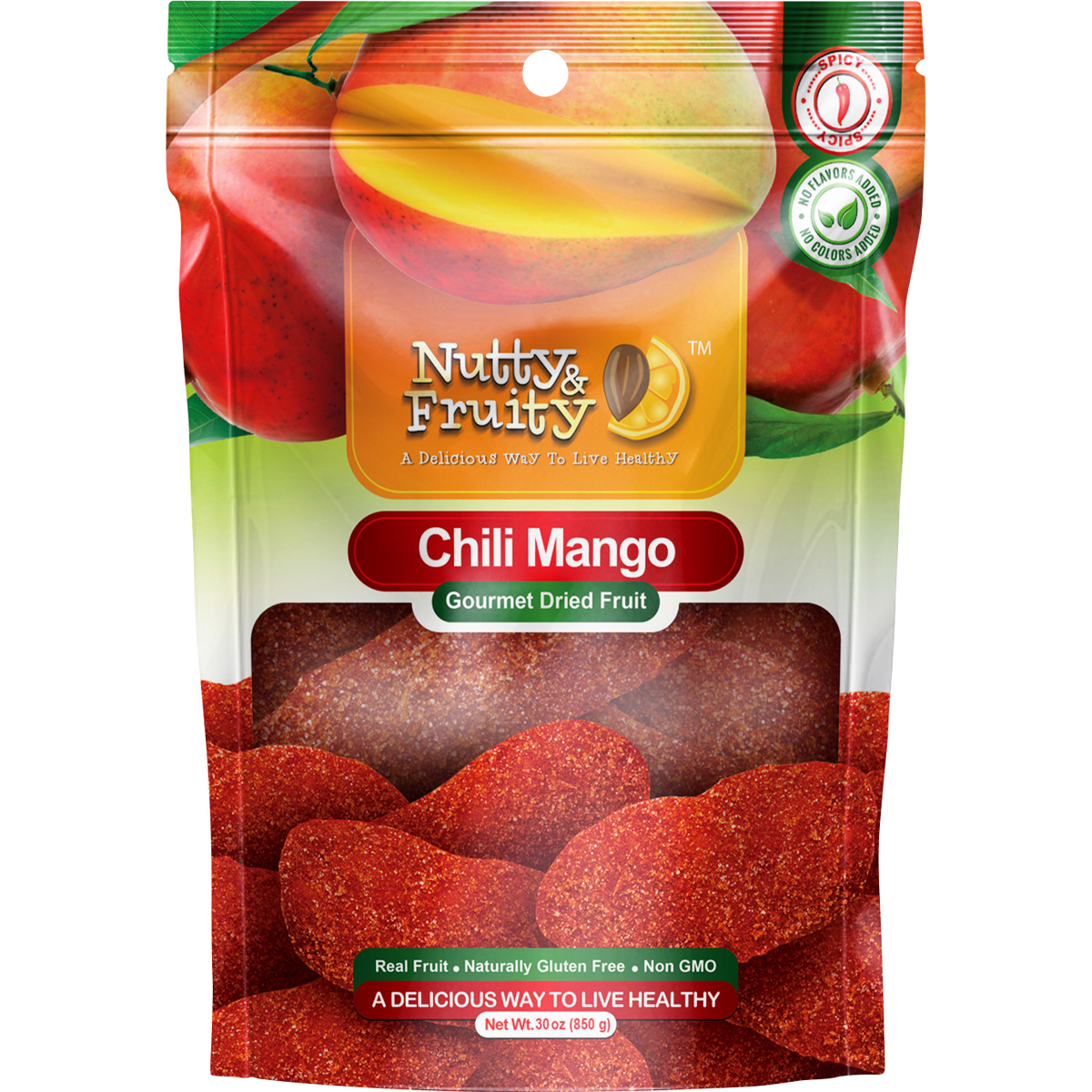 Nutty & Fruity Gourmet Dried Fruit, Chili Mango, 30 oz