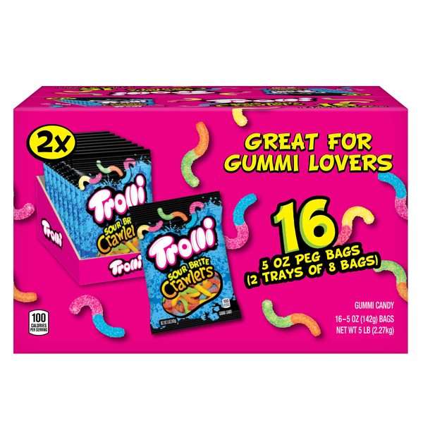 Trolli Sour Brite Crawlers Candy, 5 oz, 16 ct