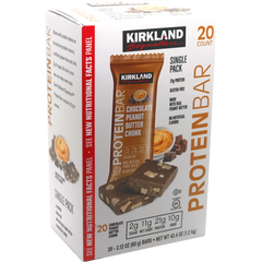 Kirkland Signature Protein Bar, 21g Protein, Chocolate Peanut Butter Chunk, 2.12 oz, 20 ct