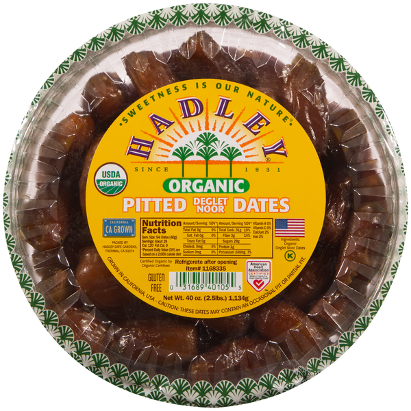 Hadley Organic Deglet Noor Pitted Dates, 40 oz