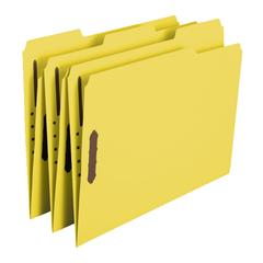 Smead Fastener Folder, 2 Fasteners, Reinforced 1/3-Cut Tab, Letter, Yellow, 50 ct