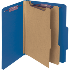 Smead Pressboard Classification Folder, 2 Divider, 2" Expansion, Letter, Dark Blue, 10 ct